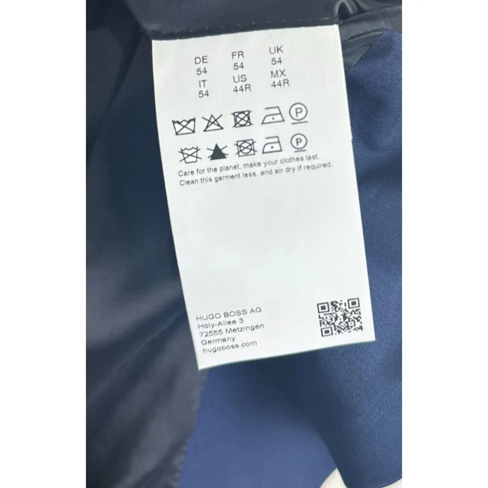 Hugo Boss Suit Jacket Size 44R Medium Blue Modern Fit Wool Blend Karl-Tom244X
